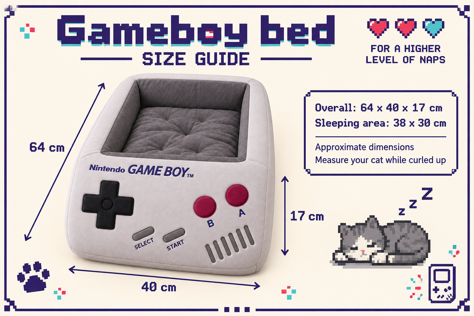 Gameboy bed — dimensions and sleeping area